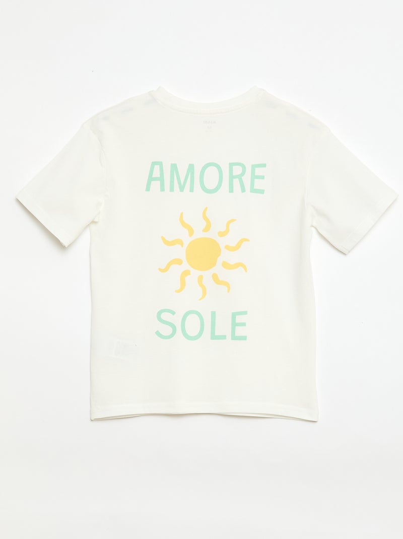 Korte 2-delige pyjama: short + T-shirt Wit - Kiabi