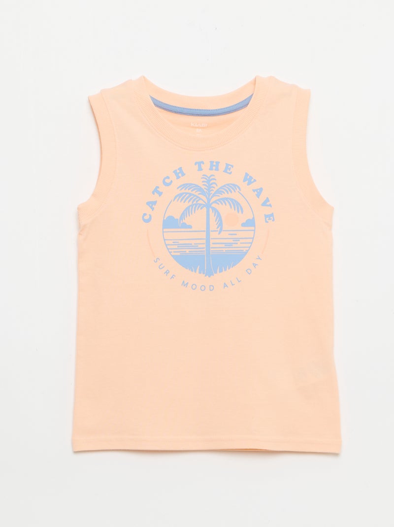 Korte 2-delige pyjamaset met tanktop en korte broek Oranje - Kiabi