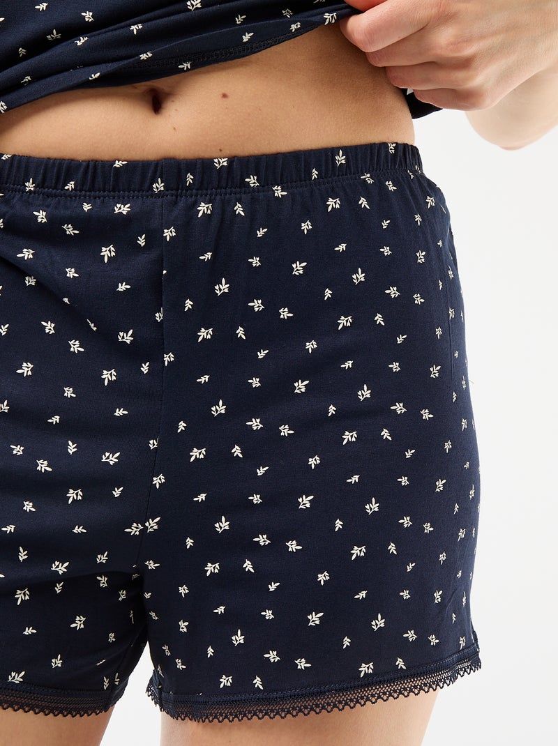 Korte 2-delige pyjamaset Wit - Kiabi