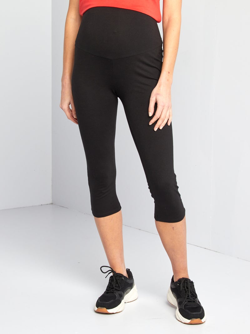 Korte 7/8-legging | Zwangerschapsmodel zwart - Kiabi