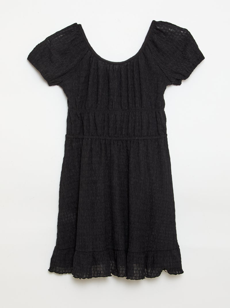 Korte ballonjurk met korte mouwen Zwart - Kiabi