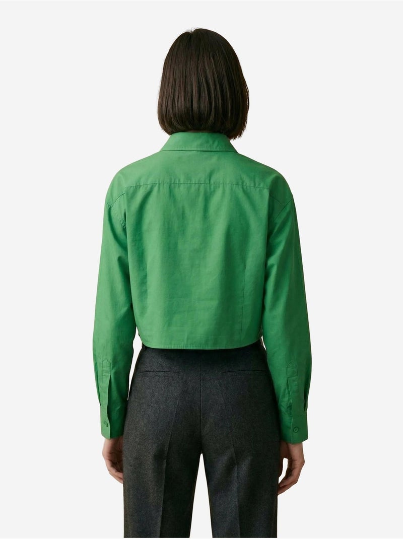Korte bloes van katoenpopeline my fashion Groen - Kiabi
