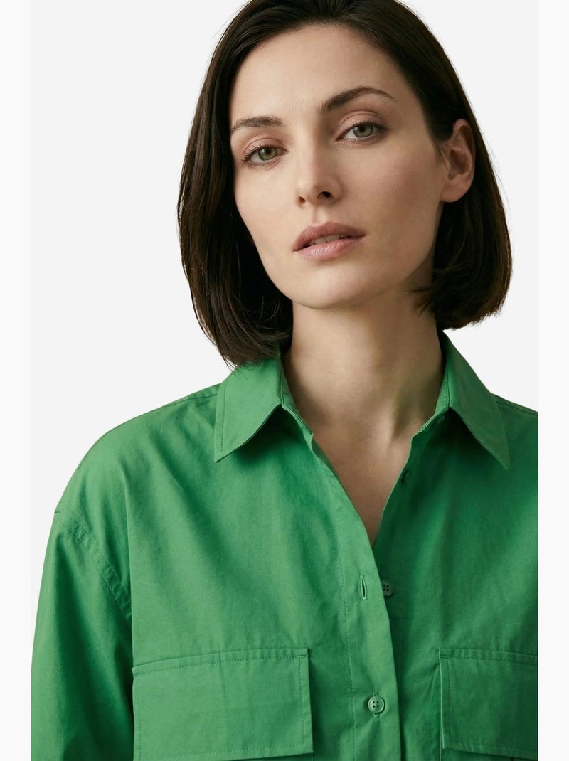 Korte bloes van katoenpopeline my fashion Groen - Kiabi