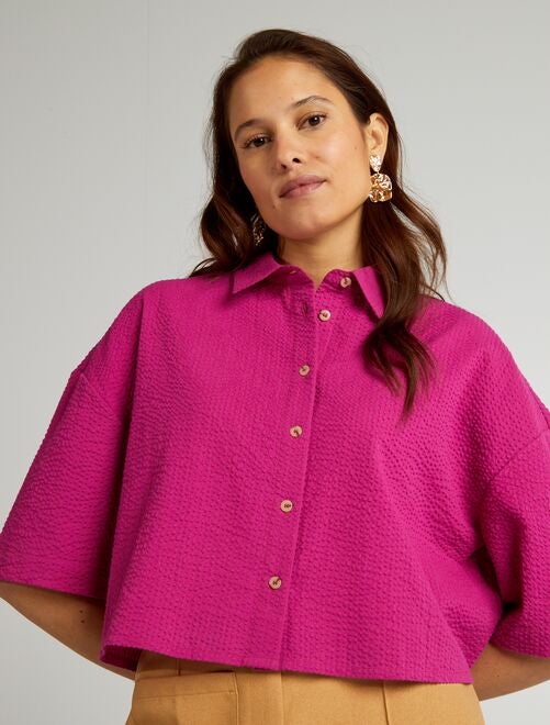 Korte blouse met lage mouwinzet - Kiabi