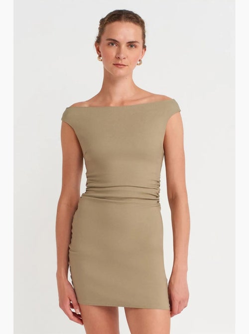 Korte bodycon bardot-jurk dilvin - Kiabi Korte bodycon bardot-jurk dilvin - Kiabi
