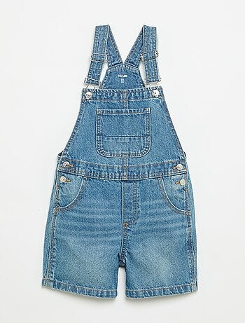 Korte denim tuinbroek