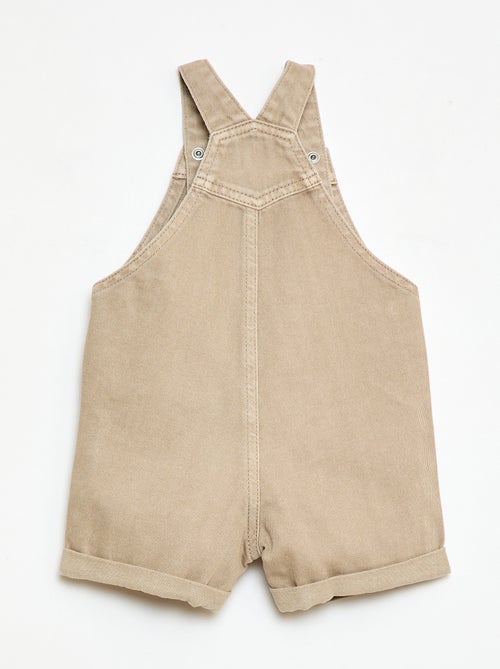 Korte denim tuinbroek van effen katoen - Kiabi