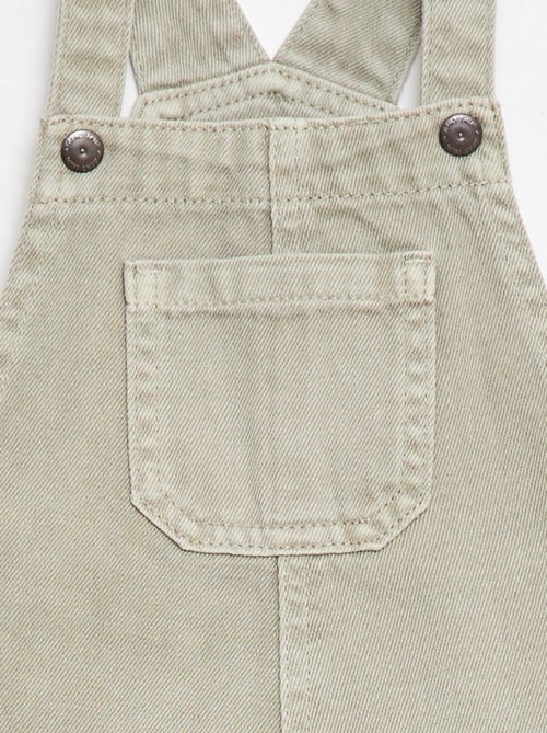 Korte denim tuinbroek van effen katoen - Kiabi