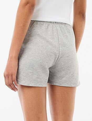 Korte effen katoenen short met trekkoord