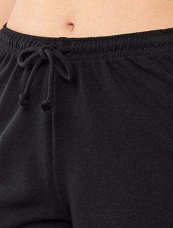 Korte effen katoenen short met trekkoord
