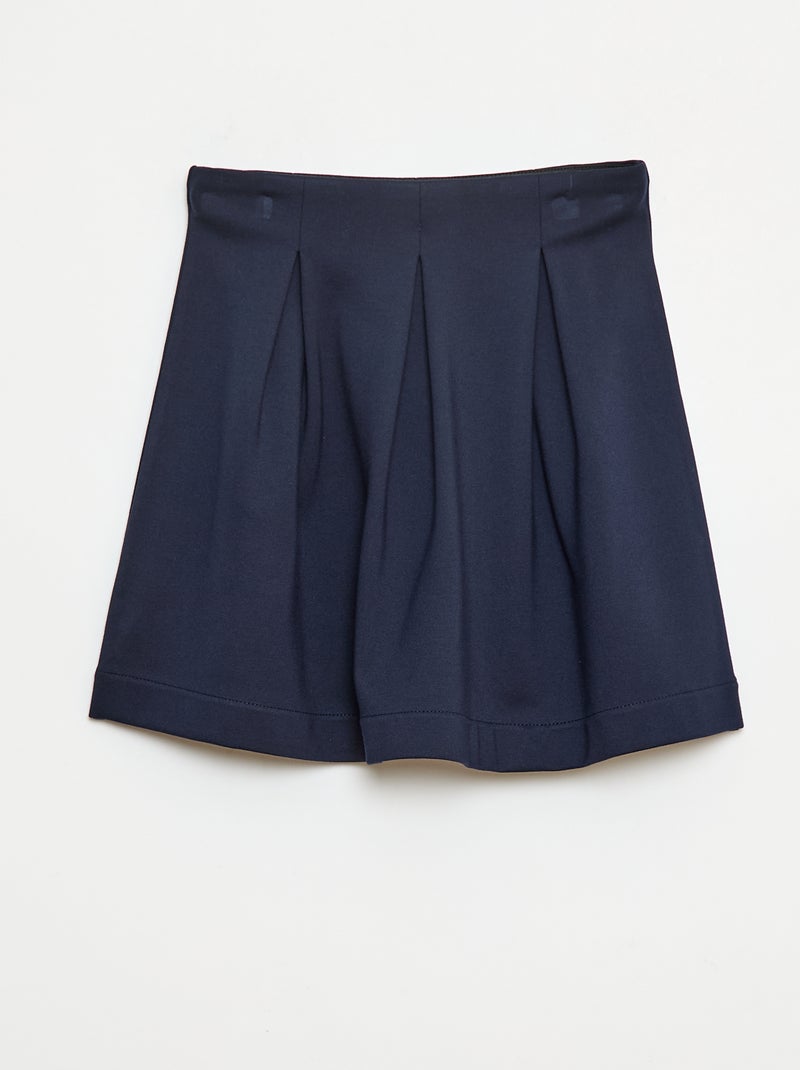Korte effen plissérok Blauw - Kiabi