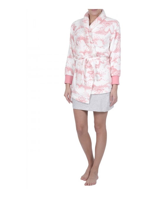 Korte fleece badjas dames - Kiabi
