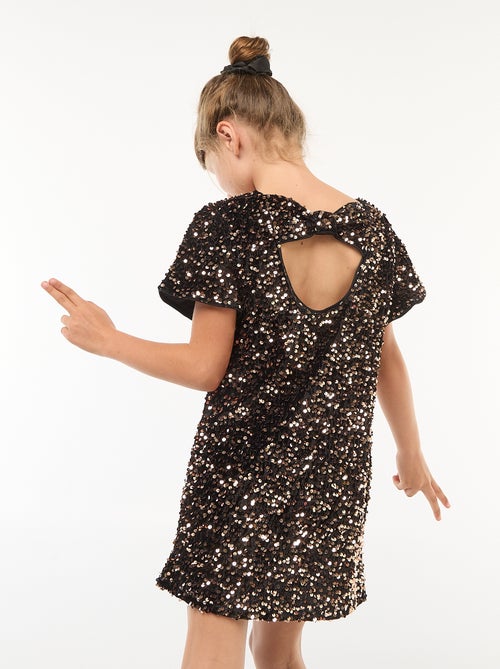 Korte fluwelen jurk met lovertjes - Kiabi