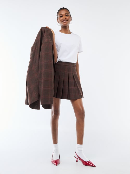 Korte geplooide rok met rits - Kiabi