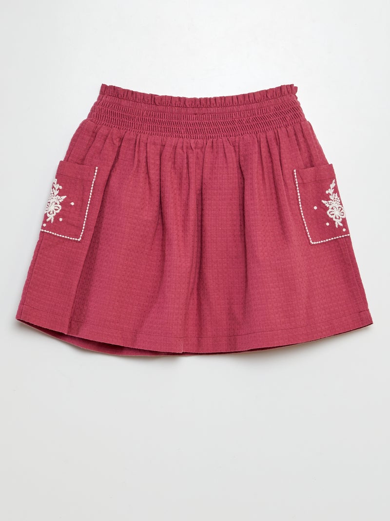 Korte, gerende rok PAARS - Kiabi