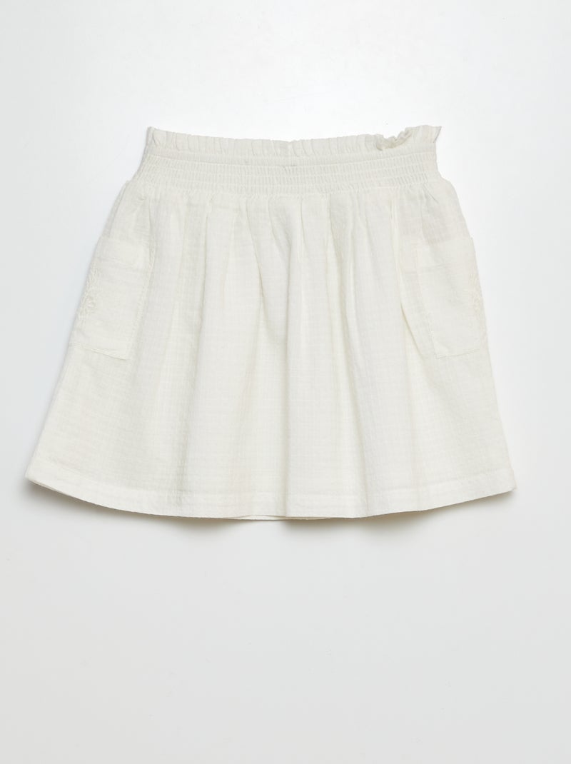Korte, gerende rok WIT - Kiabi