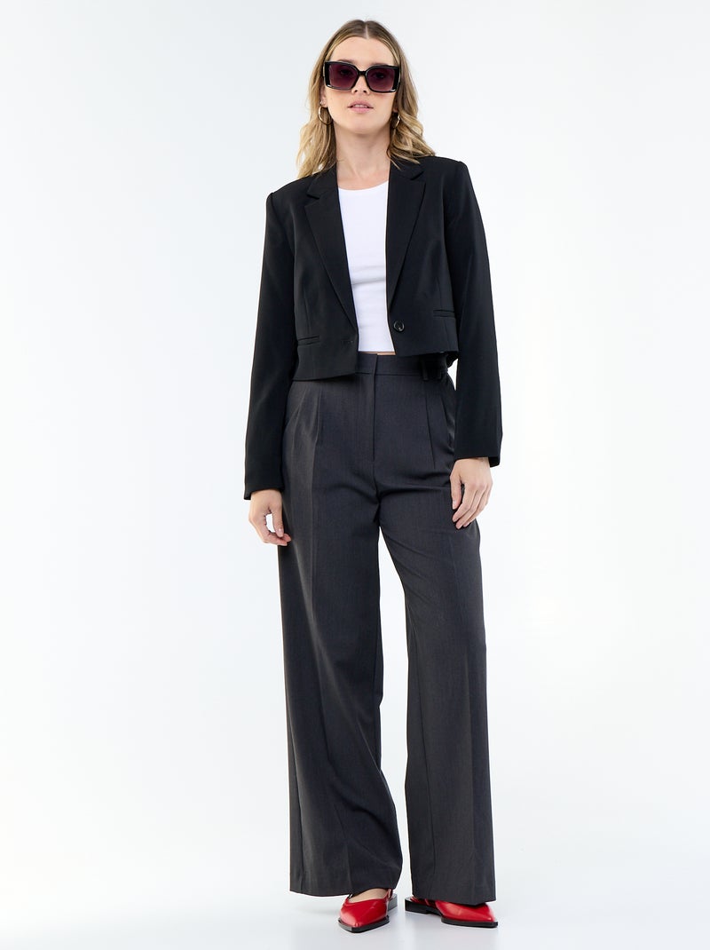 Korte getailleerde blazer Zwart - Kiabi