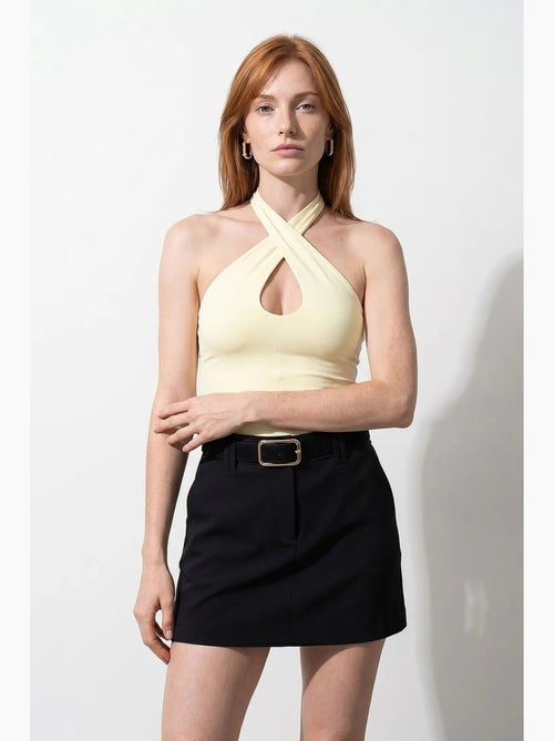 Korte haltertop met cut-out dilvin - Kiabi