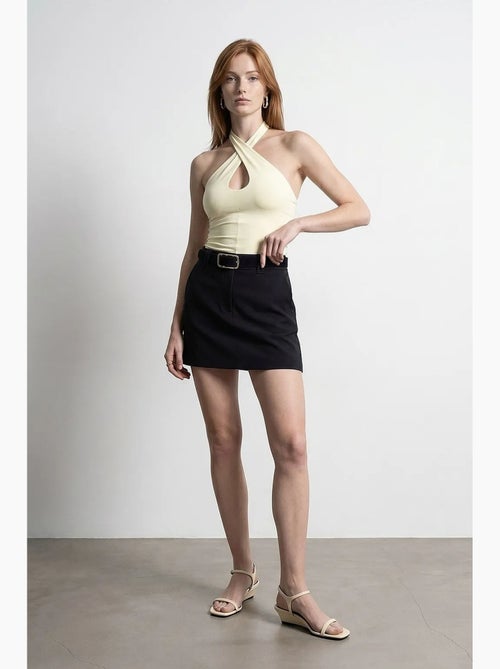 Korte haltertop met cut-out dilvin - Kiabi