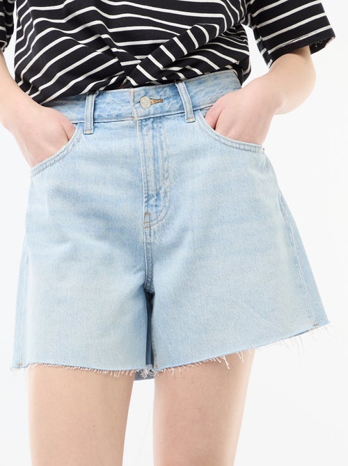 Korte high waist denim short - Kiabi