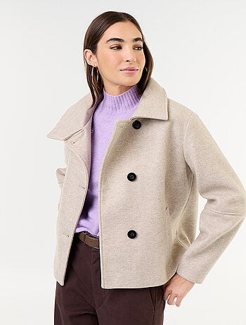 Korte jas met wollook