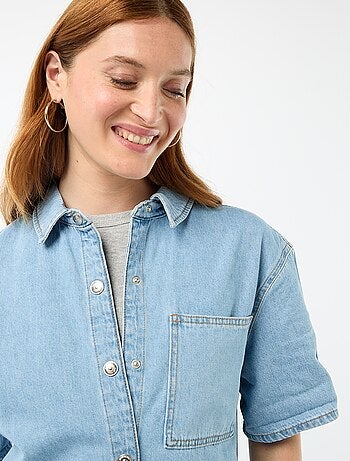 Korte jeans jumpsuit