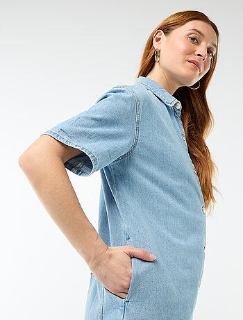 Korte jeans jumpsuit
