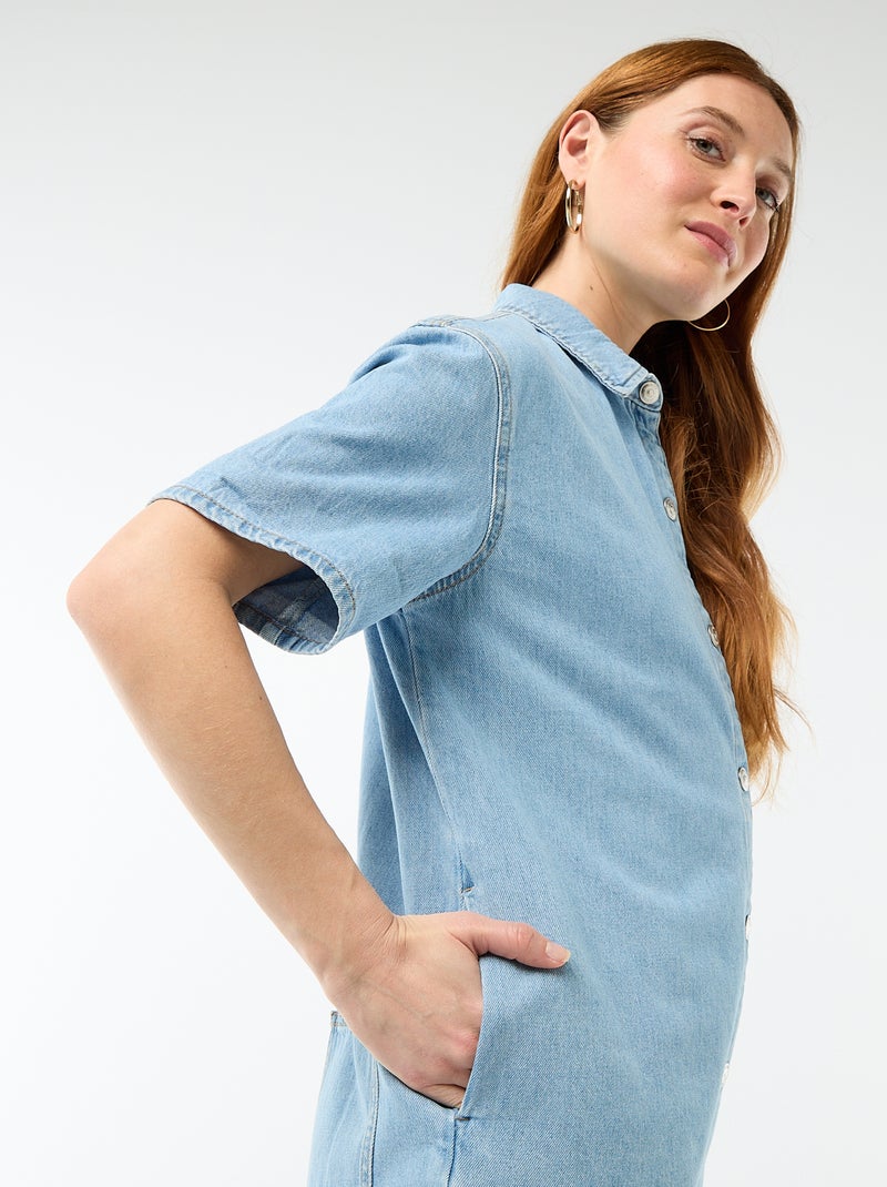 Korte jeans jumpsuit Blauw - Kiabi