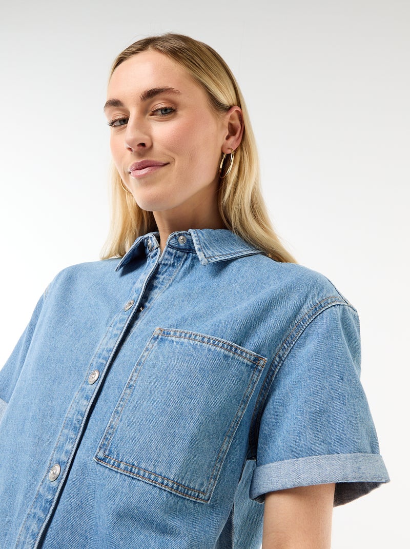 Korte jeans jumpsuit Blauw - Kiabi