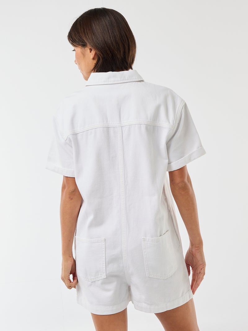 Korte jeans jumpsuit Wit - Kiabi
