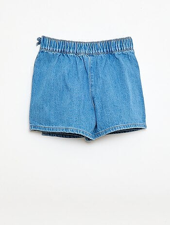 Korte jeans rok-short met knopen