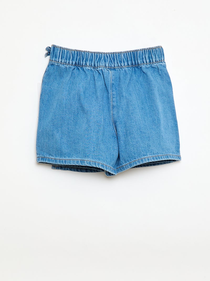 Korte jeans rok-short met knopen Blauw - Kiabi