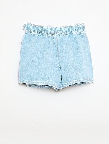 Korte jeans rok-short met knopen
