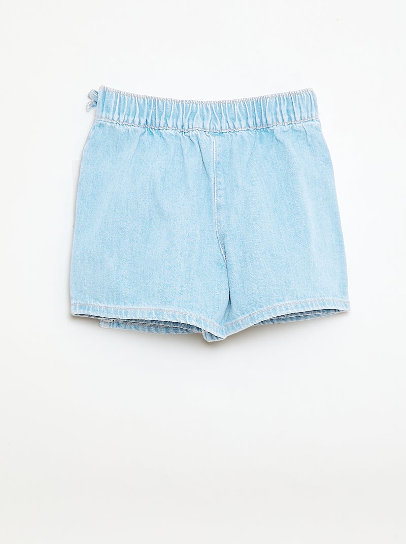 Korte jeans rok-short met knopen Blauw - Kiabi