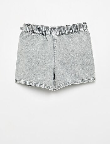 Korte jeans rok-short met knopen