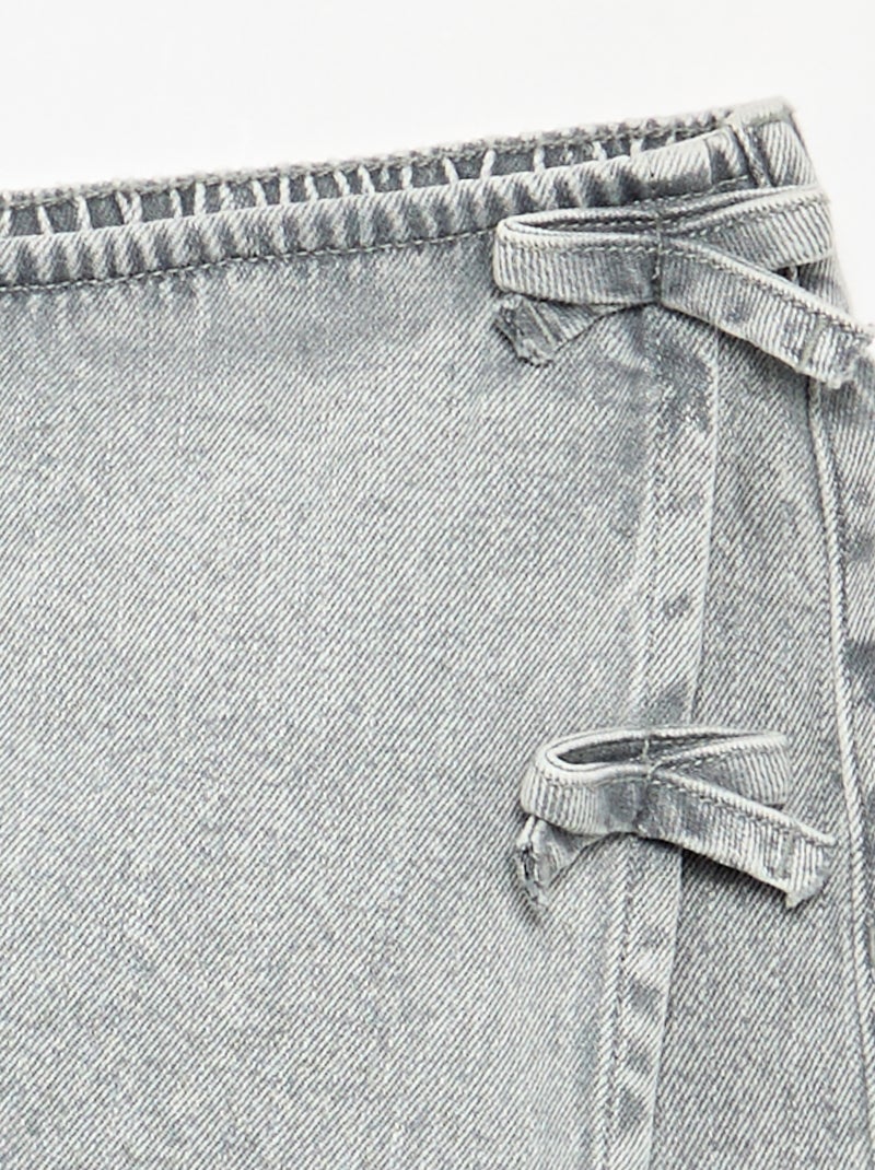 Korte jeans rok-short met knopen Grijs - Kiabi