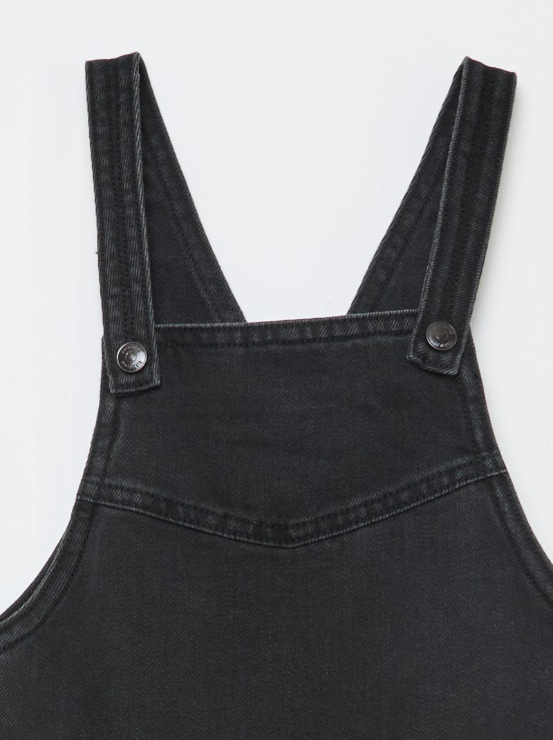 Korte jeans tuinbroekjurk Zwart - Kiabi