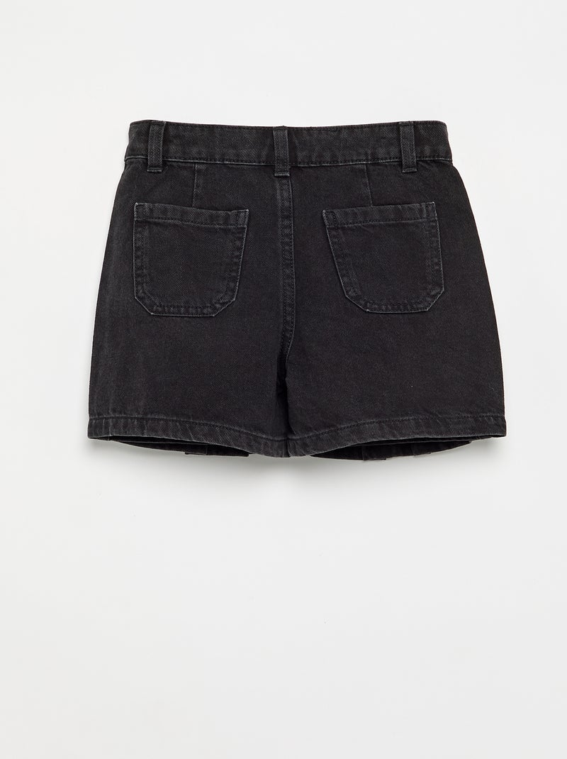 Korte jumpshort van spijkerstof Zwart - Kiabi