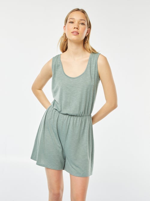 Korte jumpsuit met opengewerkte achterkant - Kiabi