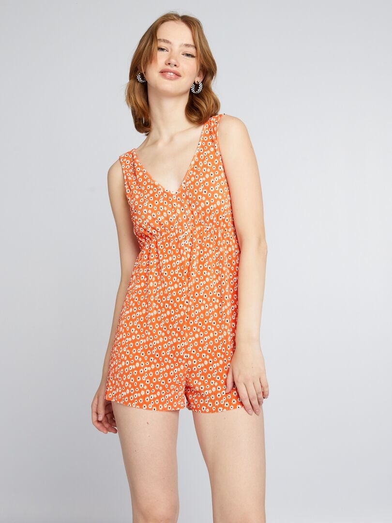Jumpsuit met print en diepe V-hals main image 1