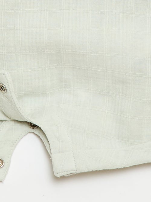 Korte jumpsuit van dubbel katoengaas - Kiabi