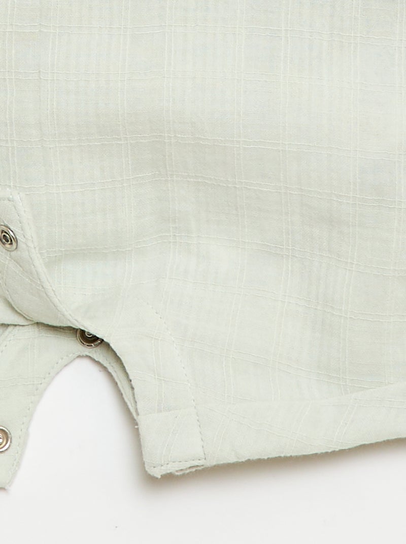 Korte jumpsuit van dubbel katoengaas Blauw - Kiabi