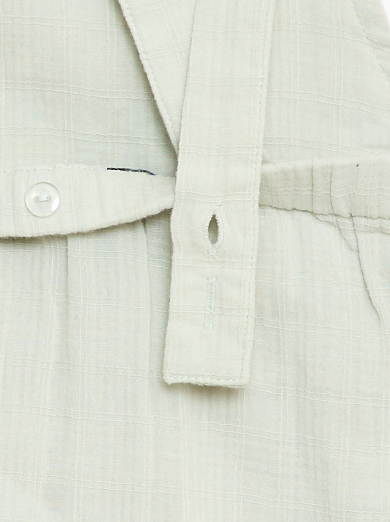 Korte jumpsuit van dubbel katoengaas Blauw - Kiabi