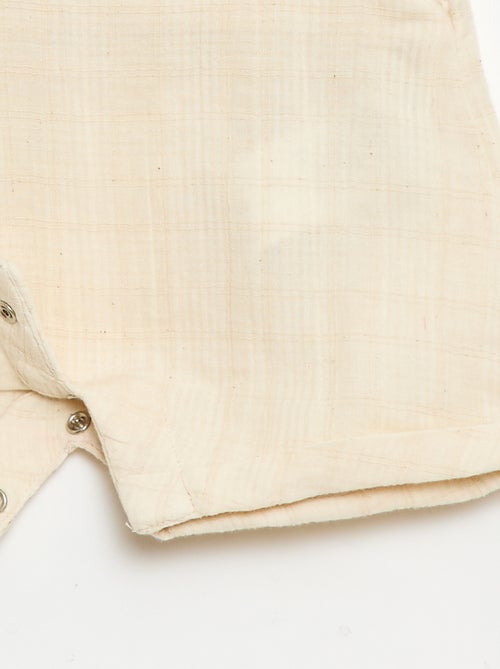 Korte jumpsuit van dubbel katoengaas - Kiabi