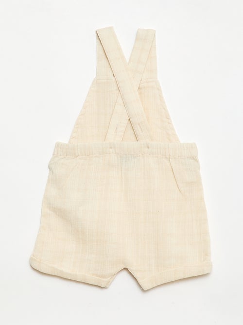 Korte jumpsuit van dubbel katoengaas - Kiabi