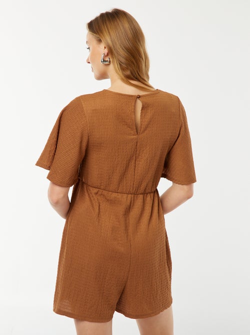 Korte jumpsuit van gewafelde stof - Zwangerschapsmodel - Kiabi