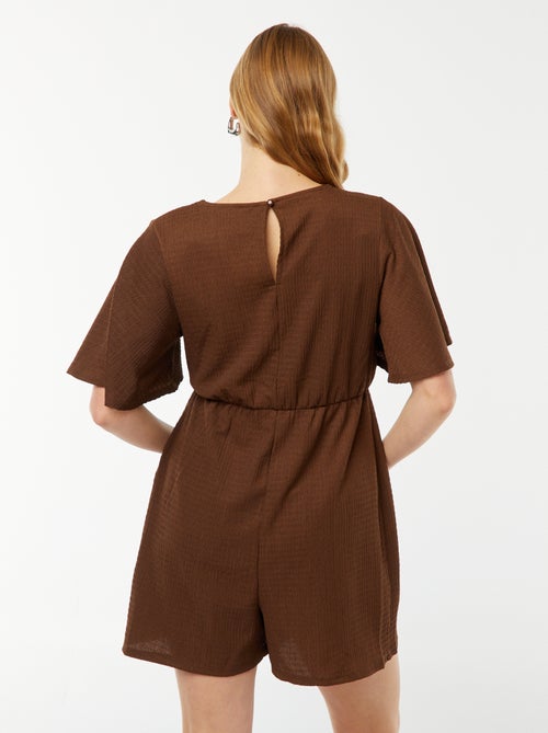 Korte jumpsuit van gewafelde stof - Zwangerschapsmodel - Kiabi