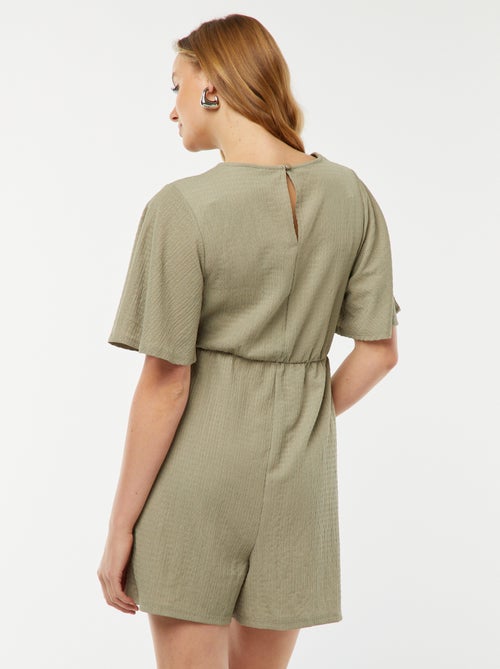 Korte jumpsuit van gewafelde stof - Zwangerschapsmodel - Kiabi