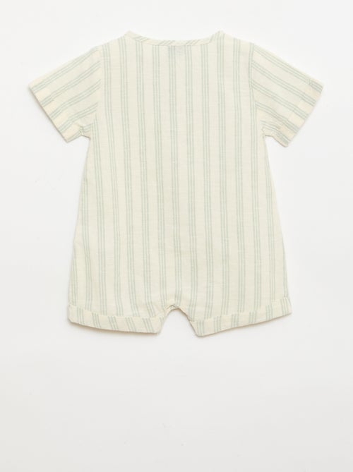 Korte jumpsuit van katoen en linnenmix - Kiabi