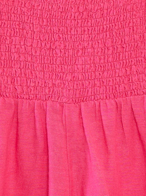 Korte jumpsuit van linnenmix met ruche - Kiabi